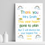 Personalised Print Thank You Gift For Teacher Teaching Assistant