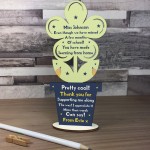 Teacher Poem Thank You Miss You Gift Wood Flower Personalised