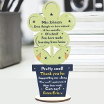 Teacher Poem Thank You Miss You Gift Wood Flower Personalised