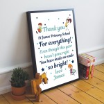 Personalised Framed Print For Teacher Thank You Gift For Nursery