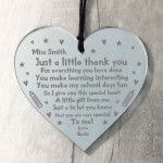 PERSONALISED Mirror Acrylic Heart For Teacher Thank You Nursery