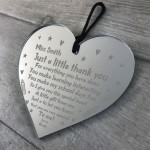 PERSONALISED Mirror Acrylic Heart For Teacher Thank You Nursery