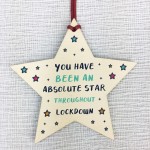 Lockdown Thank You Gift For Teacher Assistant Wood Star