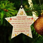 Special Poem For Teacher Assistant Wooden Star Thank You Gift