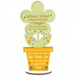 Special Teacher Assistant Gift Wooden Flower School Nursery Poem