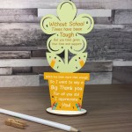 Special Teacher Assistant Gift Wooden Flower School Nursery Poem