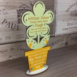 Special Teacher Assistant Gift Wooden Flower School Nursery Poem