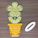 Special Teacher Assistant Gift Wooden Flower School Nursery Poem