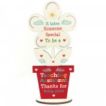 Special Poem For Teaching Assistant Wood Flower Thank You Gift