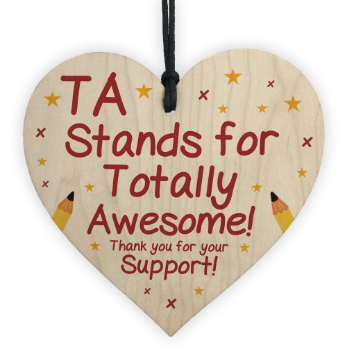 Teaching Assistant Gifts Wood Heart Thank You Gift End Of Term