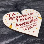 Teaching Assistant Gifts Wood Heart Thank You Gift End Of Term