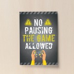 NO PAUSING THE GAME Print Funny Gaming Poster For Boys Bedroom