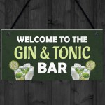 Gin And Tonic Bar Home Bar Man Cave Kitchen Sign Gift For Her