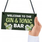 Gin And Tonic Bar Home Bar Man Cave Kitchen Sign Gift For Her