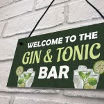 Gin And Tonic Bar Home Bar Man Cave Kitchen Sign Gift For Her