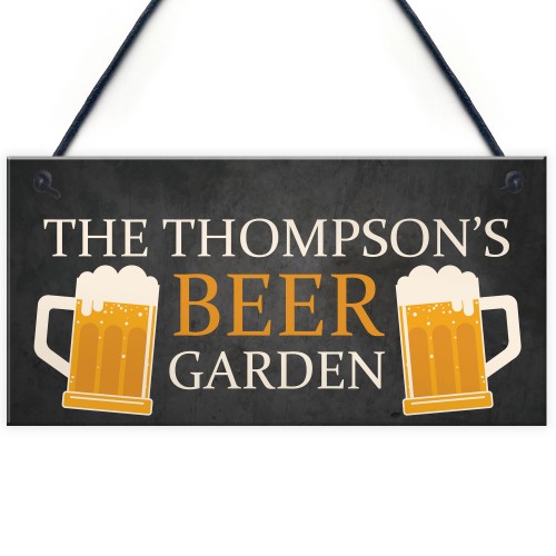 BEER GARDEN Sign For Man Cave Pub Bar Personalised Gift