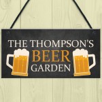 BEER GARDEN Sign For Man Cave Pub Bar Personalised Gift