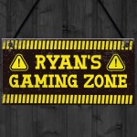 Gaming Zone Shabby Chic Sign Gamer Gift For Men Boys Bedroom