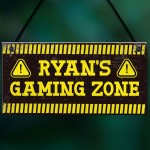 Gaming Zone Shabby Chic Sign Gamer Gift For Men Boys Bedroom