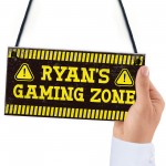 Gaming Zone Shabby Chic Sign Gamer Gift For Men Boys Bedroom