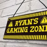 Gaming Zone Shabby Chic Sign Gamer Gift For Men Boys Bedroom
