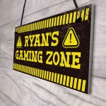 Gaming Zone Shabby Chic Sign Gamer Gift For Men Boys Bedroom