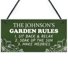 Garden Rules Personalised Garden Shed Summerhouse Plaque