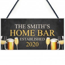 Home Bar Sign Personalised Bar Pub Man Cave Plaque Alcohol Gift