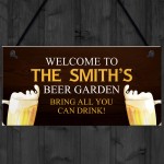 Funny Beer Garden Sign Personalised For Man Cave Bar Pub Alcohol