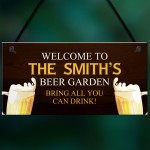 Funny Beer Garden Sign Personalised For Man Cave Bar Pub Alcohol