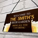 Funny Beer Garden Sign Personalised For Man Cave Bar Pub Alcohol