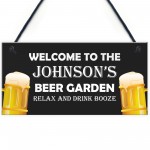 Beer Garden Personalised Sign For Man Cave Pub Bar Alcohol Gift