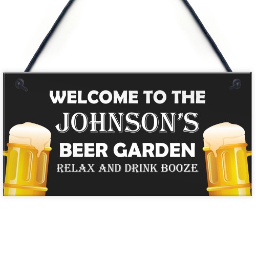 Beer Garden Personalised Sign For Man Cave Pub Bar Alcohol Gift