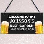 Beer Garden Personalised Sign For Man Cave Pub Bar Alcohol Gift
