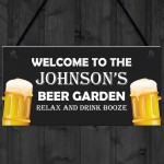 Beer Garden Personalised Sign For Man Cave Pub Bar Alcohol Gift