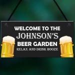 Beer Garden Personalised Sign For Man Cave Pub Bar Alcohol Gift