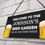 Beer Garden Personalised Sign For Man Cave Pub Bar Alcohol Gift