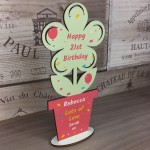 Novelty Birthday Gift For Daughter Son Personalised Flower 21st