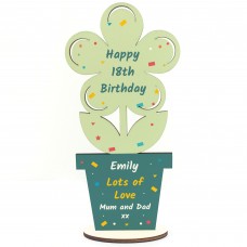 Personalised Happy Birthday Gift Wooden Flower Daughter Son