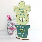 Personalised Happy Birthday Gift Wooden Flower Daughter Son