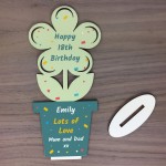 Personalised Happy Birthday Gift Wooden Flower Daughter Son