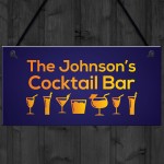 Neon Effect Cocktail Bar Personalised Home Bar Man Cave Pub