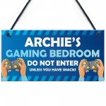 DO NOT ENTER Gaming Bedroom Funny Gamer Gift Personalised