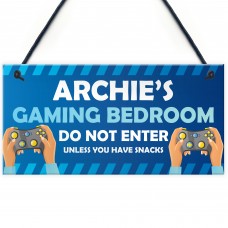 DO NOT ENTER Gaming Bedroom Funny Gamer Gift Personalised