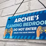 DO NOT ENTER Gaming Bedroom Funny Gamer Gift Personalised