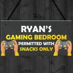 Gaming Bedroom Sign Personalised Gamer Gift Bedroom Sign For Boy