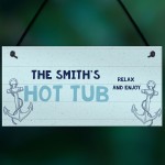 PERSONALISED Nautical Theme Hot Tub Sign For Garden Shed