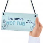PERSONALISED Nautical Theme Hot Tub Sign For Garden Shed