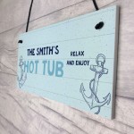 PERSONALISED Nautical Theme Hot Tub Sign For Garden Shed