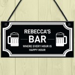 Personalised Bar Sign For Home Bar Man Cave Pub Shabby Chic
